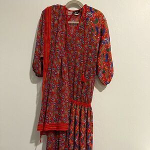 Diane Freís vintage dress 2tone style  hobo flower